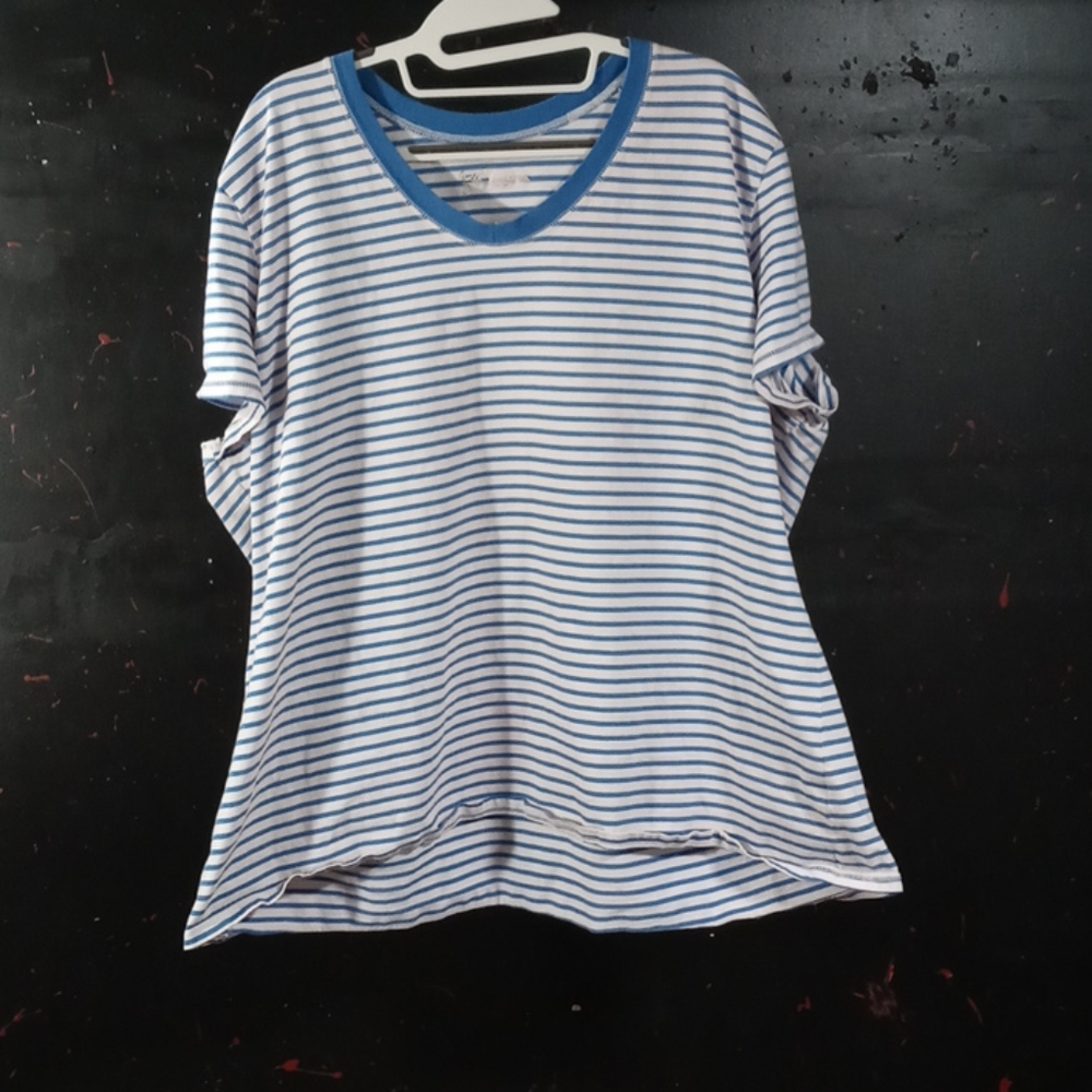 Blue and white striped shirt